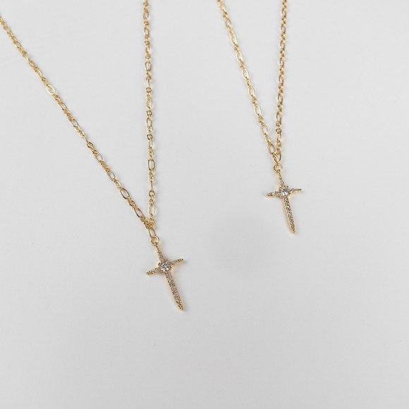 Gold Cross Pendant Necklace - Picture 6 of 6